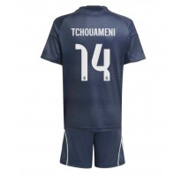 Real Madrid Aurelien Tchouameni #14 Koszulka Wyjazdowa dzieci 2025-26 Krótki Rękaw (+ krótkie spodenki)